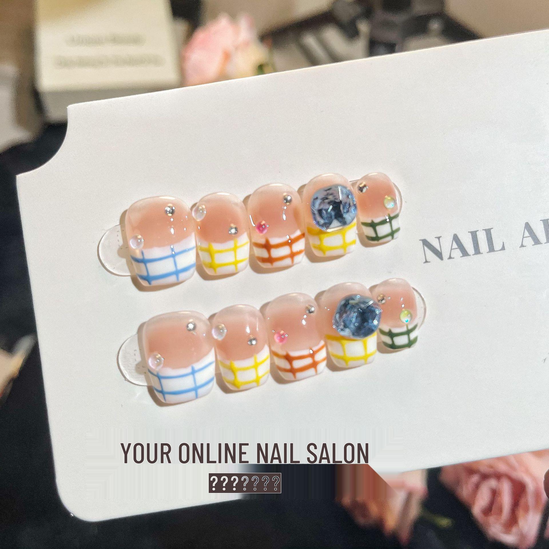 

Ручная работа, гелевые ногти «Сладкое сердце» - Многоразовые, не повреждающие, короткий и минималистичный маникюр Medium