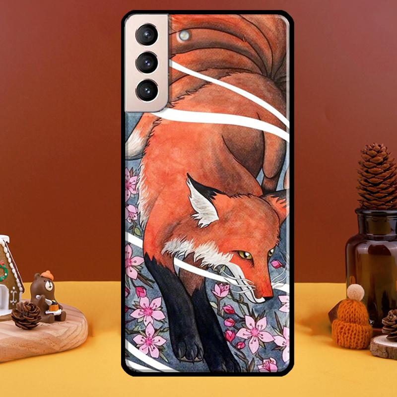 Fuchs Hülle im japanischen Stil für Samsung Galaxy S21 Ultra S20 FE S8 S9 S10 Note 10 Plus Note 20 S22 Ultra Hülle