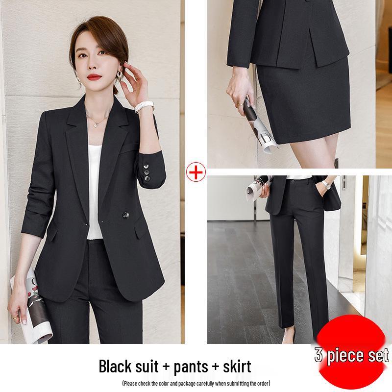 Women's High-End Korean Style Blazer Suit - Professional Workwear for Autumn/Winter