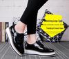Women's Plus Size Brogue Wedge Heel Lace-Up Leather Shoes - College Style