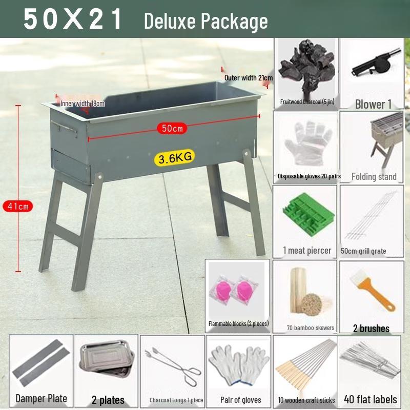 Lantuan Heavy-Duty Portable Charcoal BBQ Grill