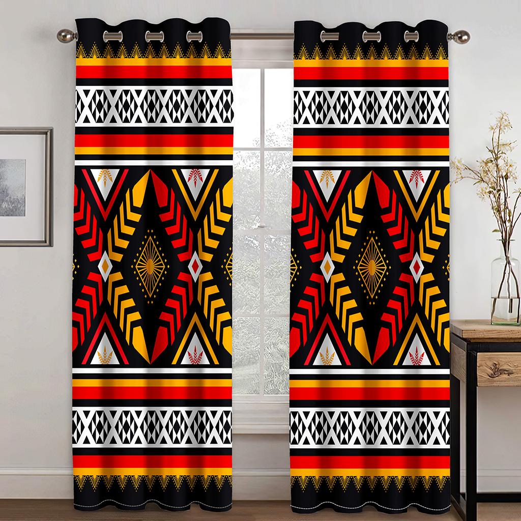 Luxury Bohemia Baroque Gothic Saba Abstract Window Curtains Blinds for Kids Bedroom Living Room Kitchen Door Home Decor 2Pieces