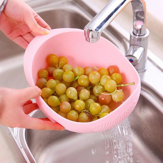 Thickened Plastic Kitchen Basket: Vegetable & Rice Washing Sieve