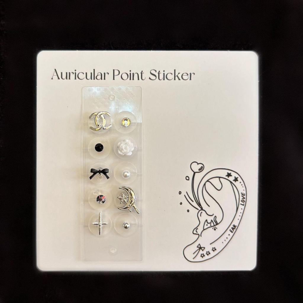 Sie Yuwu Stern Mond Ohrring Set: Damen Luxus Nischenmode Ohrklemmen (10 Stück)