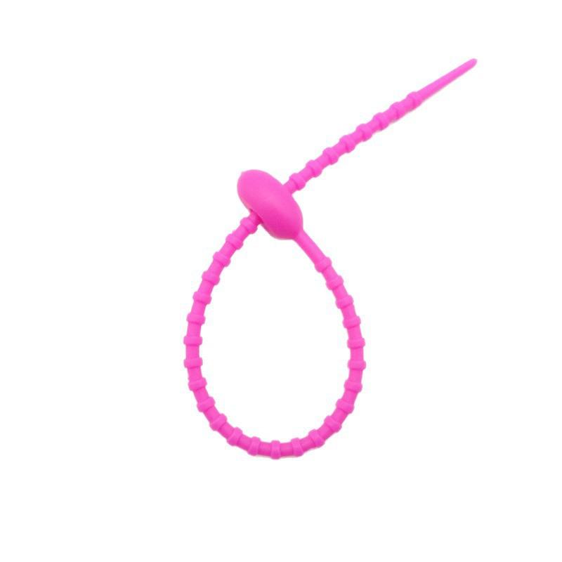 Multicolor TPR Silicone Zip Ties: Elastic Self-Locking, Reusable Cable Organizers & Keychain Pendants.