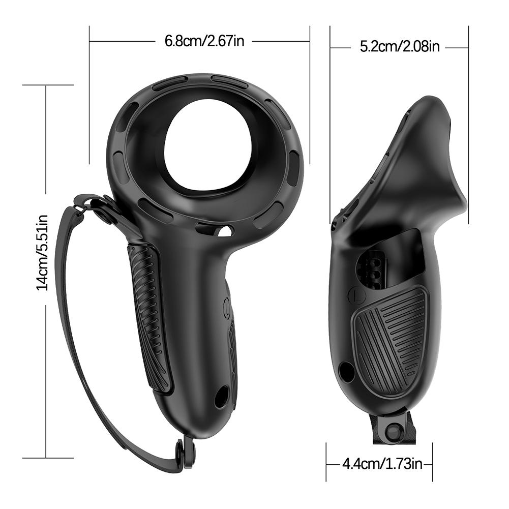 Silicone Controller Grips with Knuckle Straps for Meta Quest 3S Non-Slip Handle Cover for Meta Quest 3 VR Accessories Grip Cover