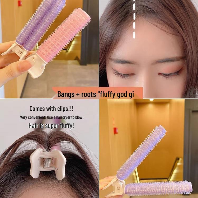 Fluffy Hair Root Curling Tube & Seamless Bangs Clip