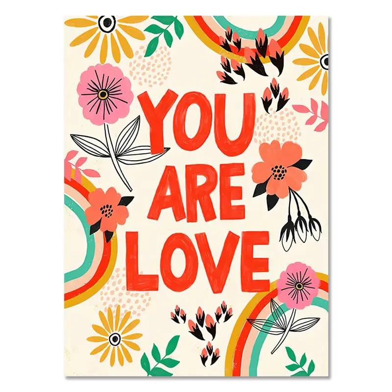 Inspirational Quote Art Poster Boho Nursery Color Canvas Painting Claude Monet Wall Print Flower Picture Study Room Home Decor