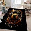 Liquid Painting Style Pit Bull Printed Carpet Black Area Rugs for Bedroom Living Room Durable Non-Slip Mats Kids Rug Home Decor