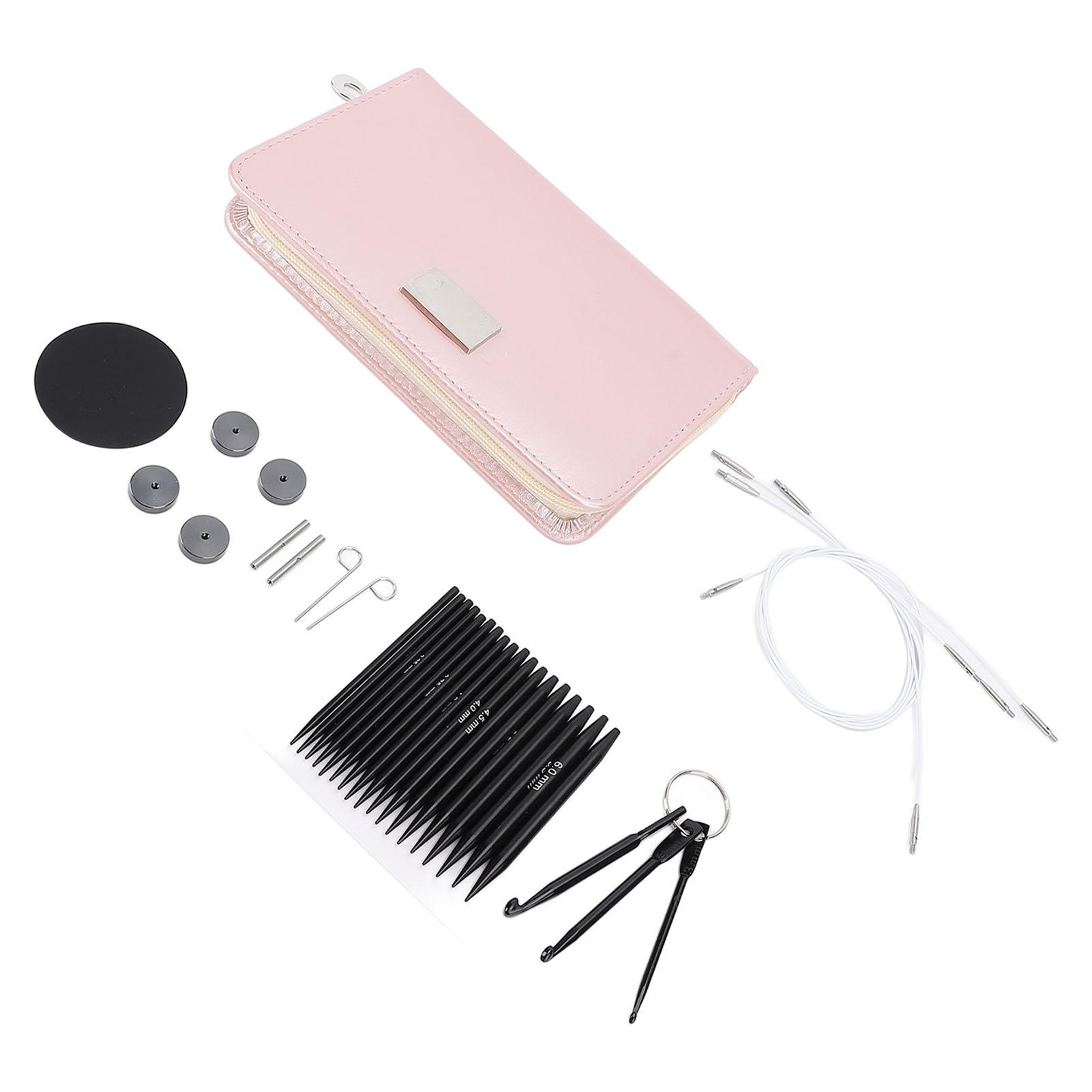 

9 пар съемных круговых спиц 3-6 мм, черные круговые спицы с тросами и крючком