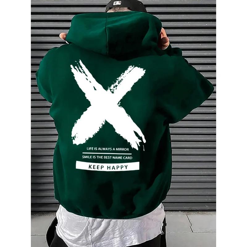 Men's hip-hop hooded sweatshirt font design printed hooded sweatshirt high-quality casual sweatshirt