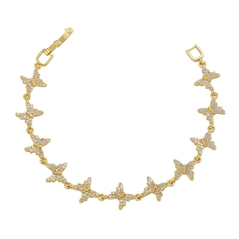 Mikro-Inlay Zirkon Armband, Wind Voll Diamant Armband, Schmetterling Liebe Weizenähre Geometrisches Muster Armband Vl167