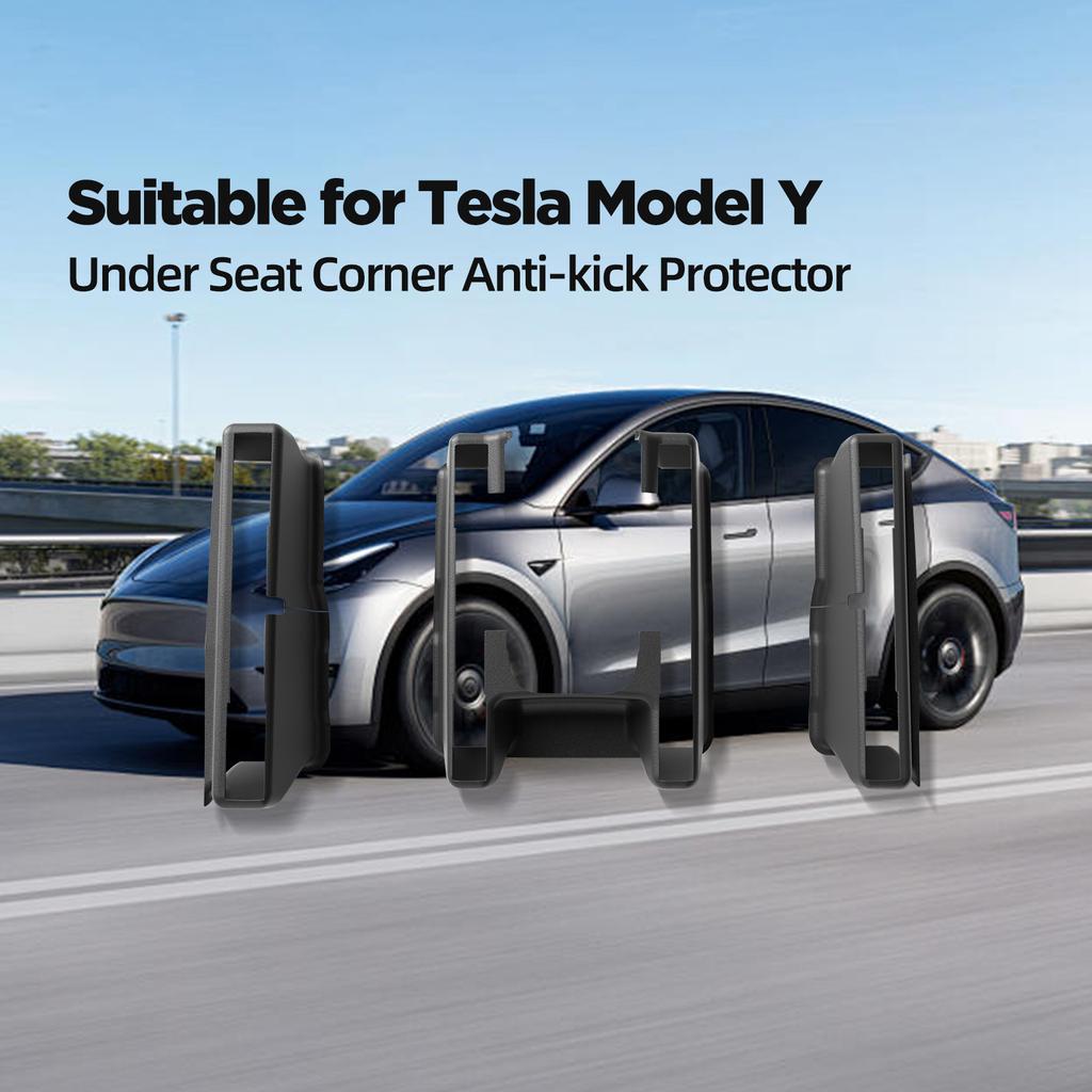 for Tesla Model Y 2025-2025 Under Seat Corner Anti-kick Protector Rear Seat Slide Rails Guard Kit Car Interior Accessories