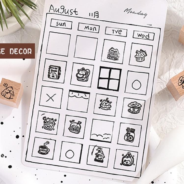 Wood Rubber Stamp Lovely Cats Stamp Animal Stamp Decorative Stamp Cartoon Dogs Stamp