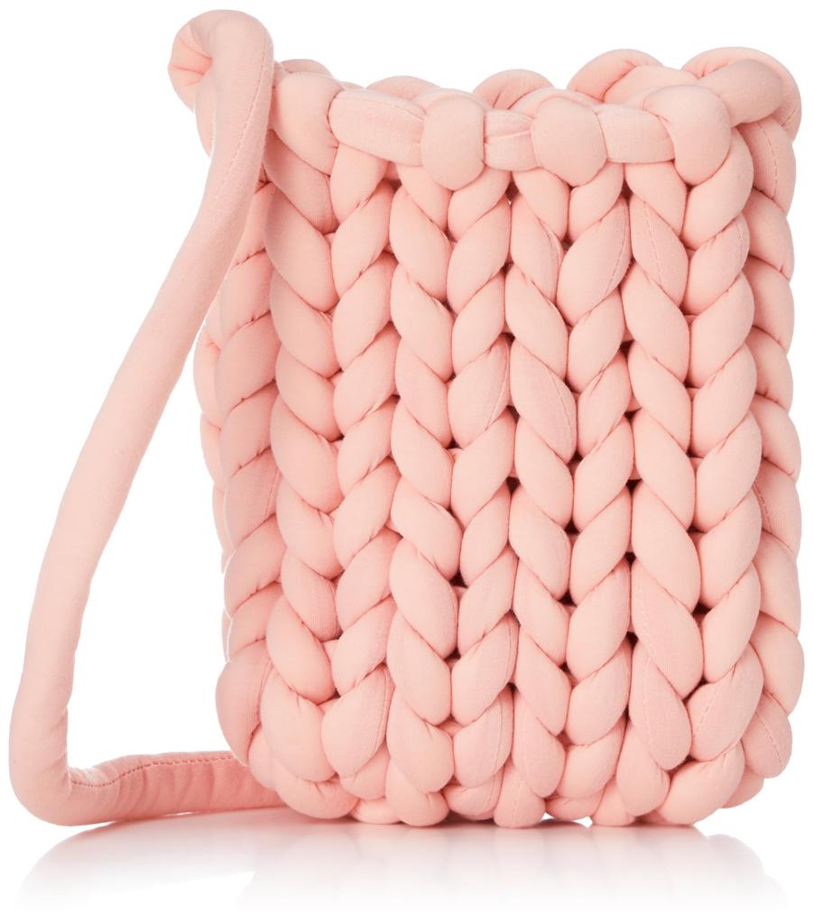 Cuco Fluffy Sweat-Style Chunky Knit Shoulder Bag 2353111212 Pink (320)