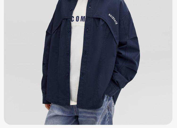 Left West Children's Wear Boys' Cotton Shirt Spring Thin Coat 2026 New Children's Shirt Breathable and Comfortable Top