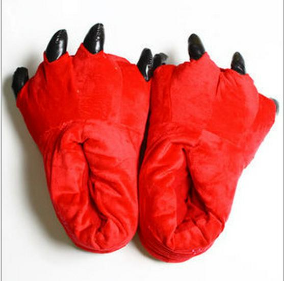 

Унисекс Плюшевая пижама из кораллового флиса с динозавром, тапочки-лапы для детей Small