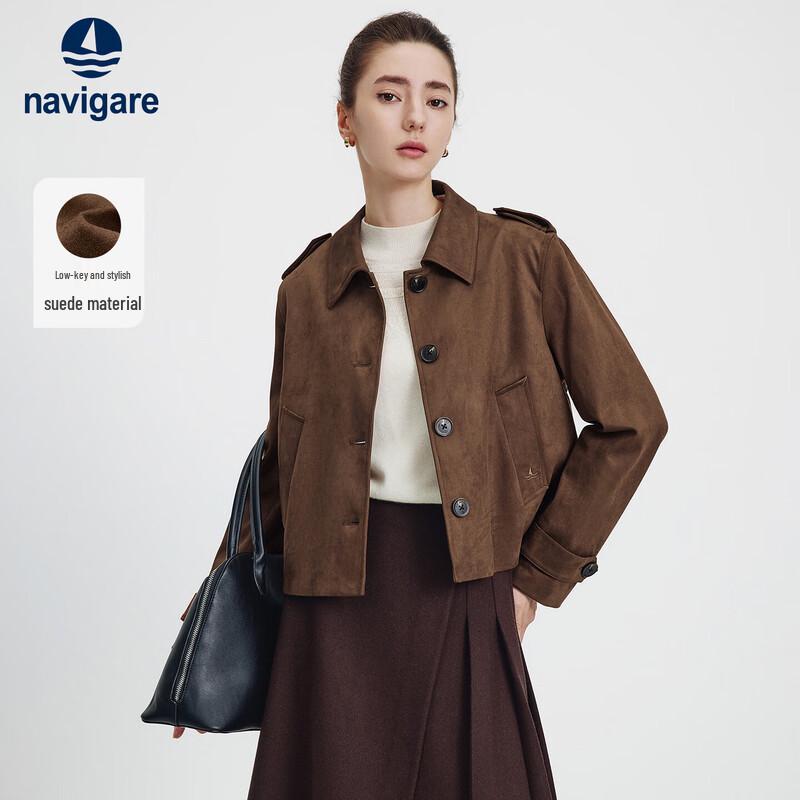 Navigare Men's Retro Suede Bomber Jacket