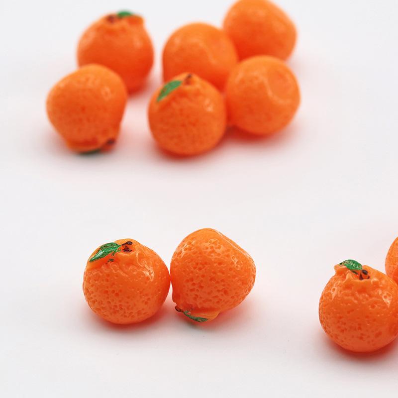 5PCS Cute Realistic Mini Tangerine Orange Model Lifelike Miniature Fruit Desktop Ornament for Home Office Decor Creative Gift