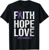 Faith Hope Love Lupus Awareness SLE Purple Ribbon Lupus T-Shirt