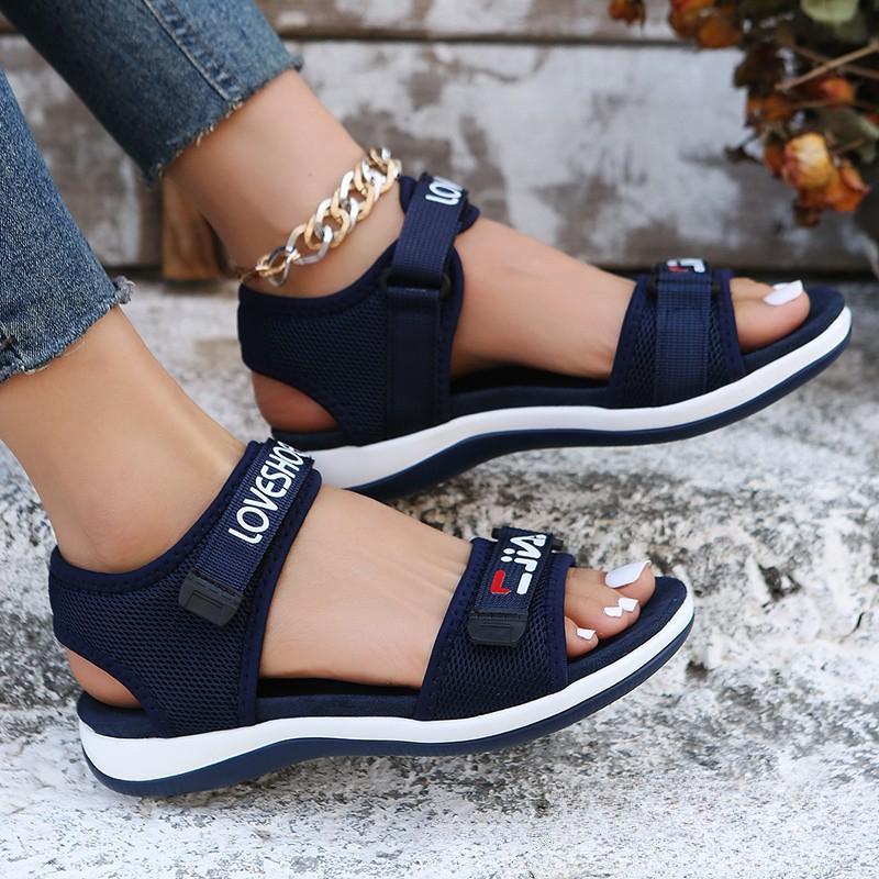 New Flats Women Sport Sandals Summer Casual Open Toe Shoes Fashion Slippers Mesh Women Beach Walking Sandals Trend Femme Zapatos