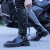 Stivali da Motociclista da Uomo Stivali Western Stivali da Jockey Neri Casual Marrone Stile Stradale Stivali Alti Cool Taglie Forti