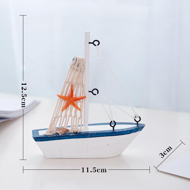 Segelboot-Modell aus Holz, Segelboot, Heimdekoration, Strand, nautischem Design, Marineblau