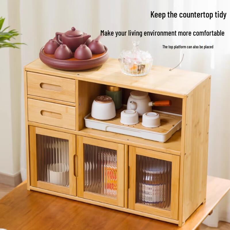 Modern Desktop Tea Cup Display and Storage Cabinet