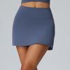Women's High-Waist Tennis Skirt with Built-in Shorts - Anti-Exposure Faux Two-Piece for Sports & Yoga