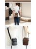 Top Grain Cowhide Vintage Men's Crossbody Leather Bag - Vertical Casual Shoulder Bag, Portable and Multifunctional