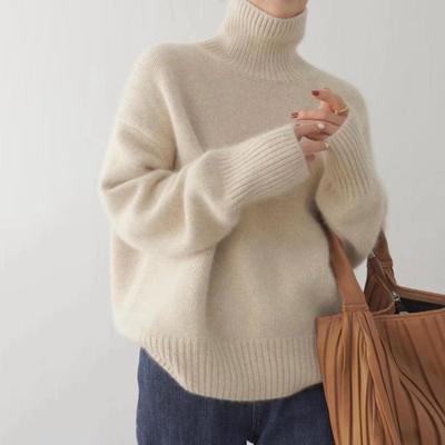 Maglioni Donna Invernali Manica Lunga Top Moda Coreana Collo Alto Pullover Lavorati a Maglia Oversize Abbigliamento Donna Maglioni