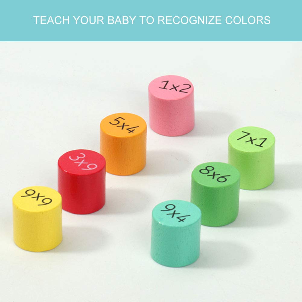 Math Multiplication Table Toys Safe Harmless Wooden for Boys and Girls for Mathematics Education Toys, Burr-free