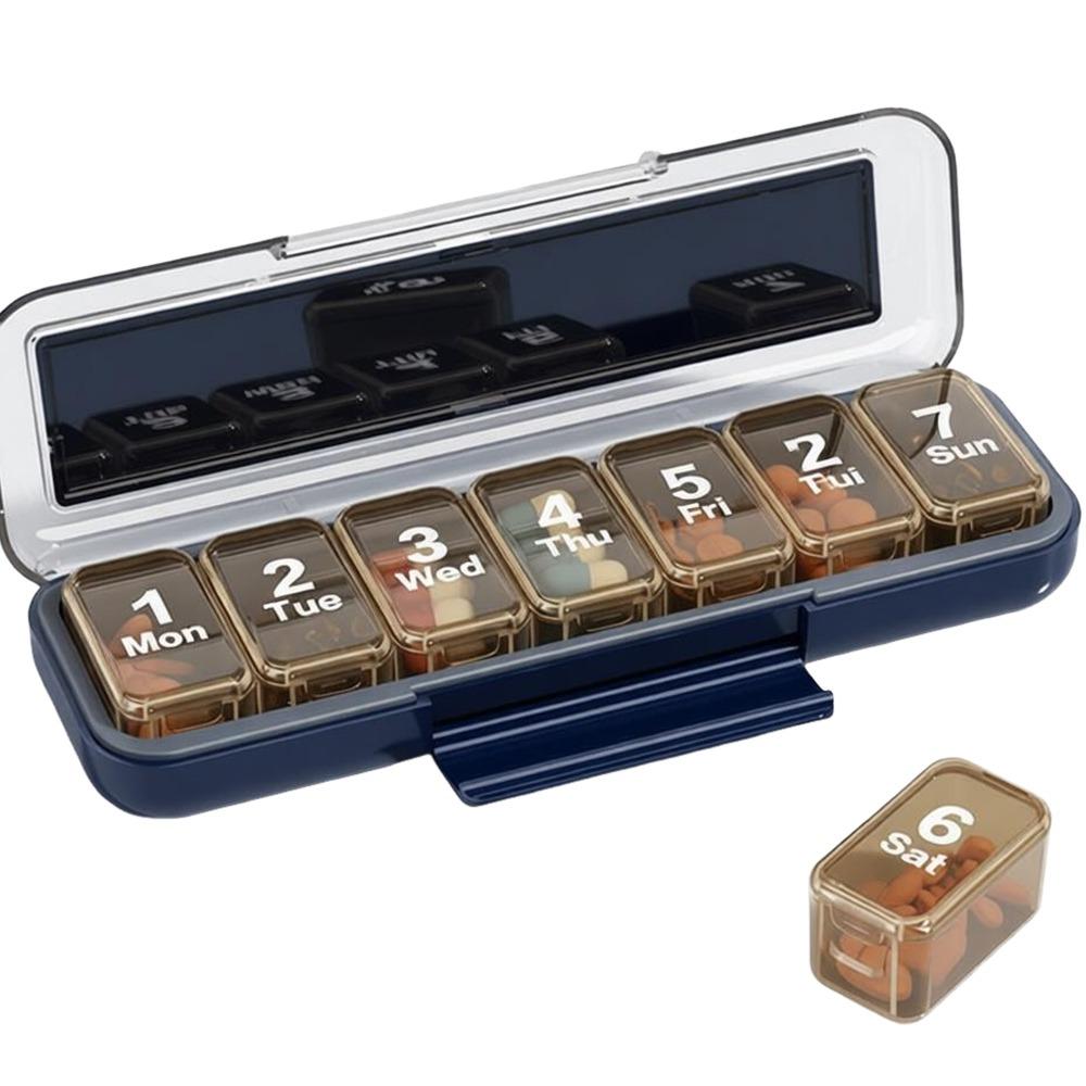 

Moisture-proof Weekly Pill Organizer Dustproof Pill Storage Container for Vitamins Medicine Eating
