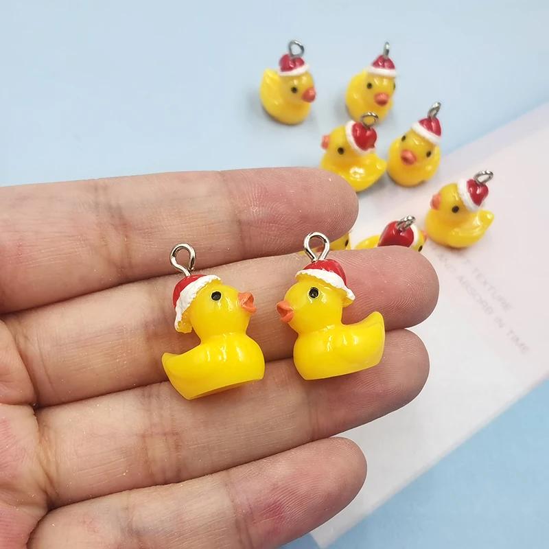10pcs Hot Selling Christmas Duck Moss Micro Landscape Zakka Mini Resin Handicraft Ornaments DIY Cake Accessories