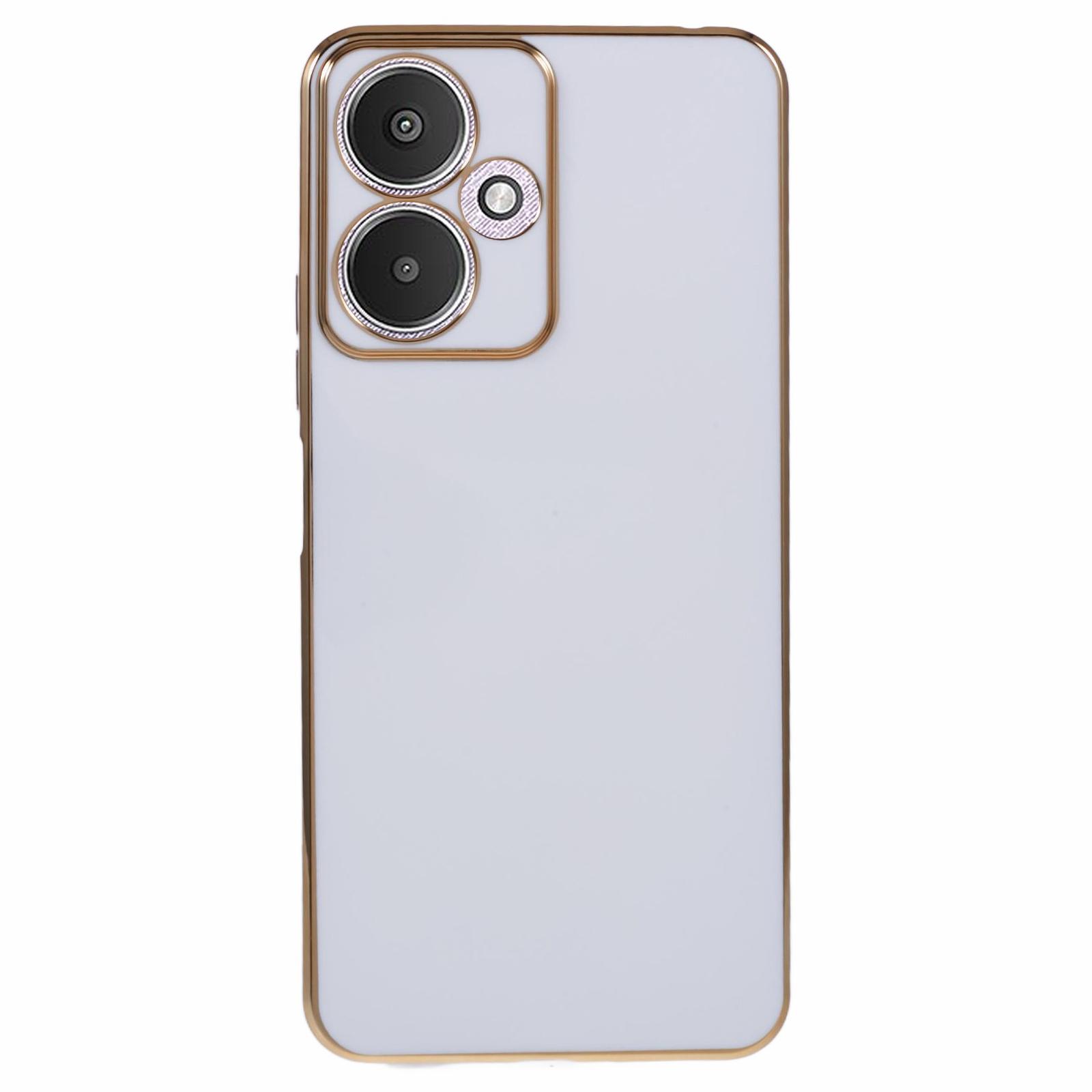 

For Xiaomi Redmi 13C 5G/Redmi 13R 5G/Poco M6 5G Case TPU Soft Phone Cover 6D Electroplating White