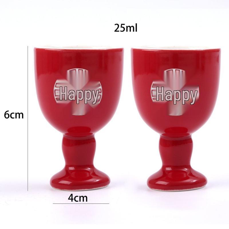 Китайский Свадебный Набор Красных Винных Бокалов и Кувшина для Тостов и Банкета