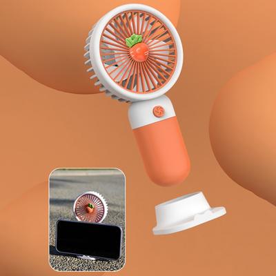 Mini Fan Multifunctional Cool Rechargeable Summer Cartoon Fruit Handheld Mini Fan Phone Rack for Dormitory