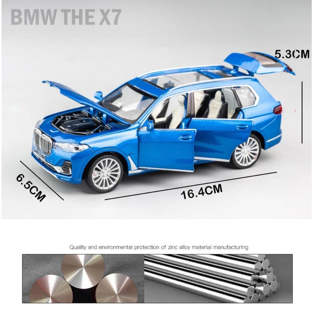 1/32 BMW X7 SUV Alloy Toy Car Model Wheel Steering Sound and Light Children's Toy Collectibles Birthday Gift