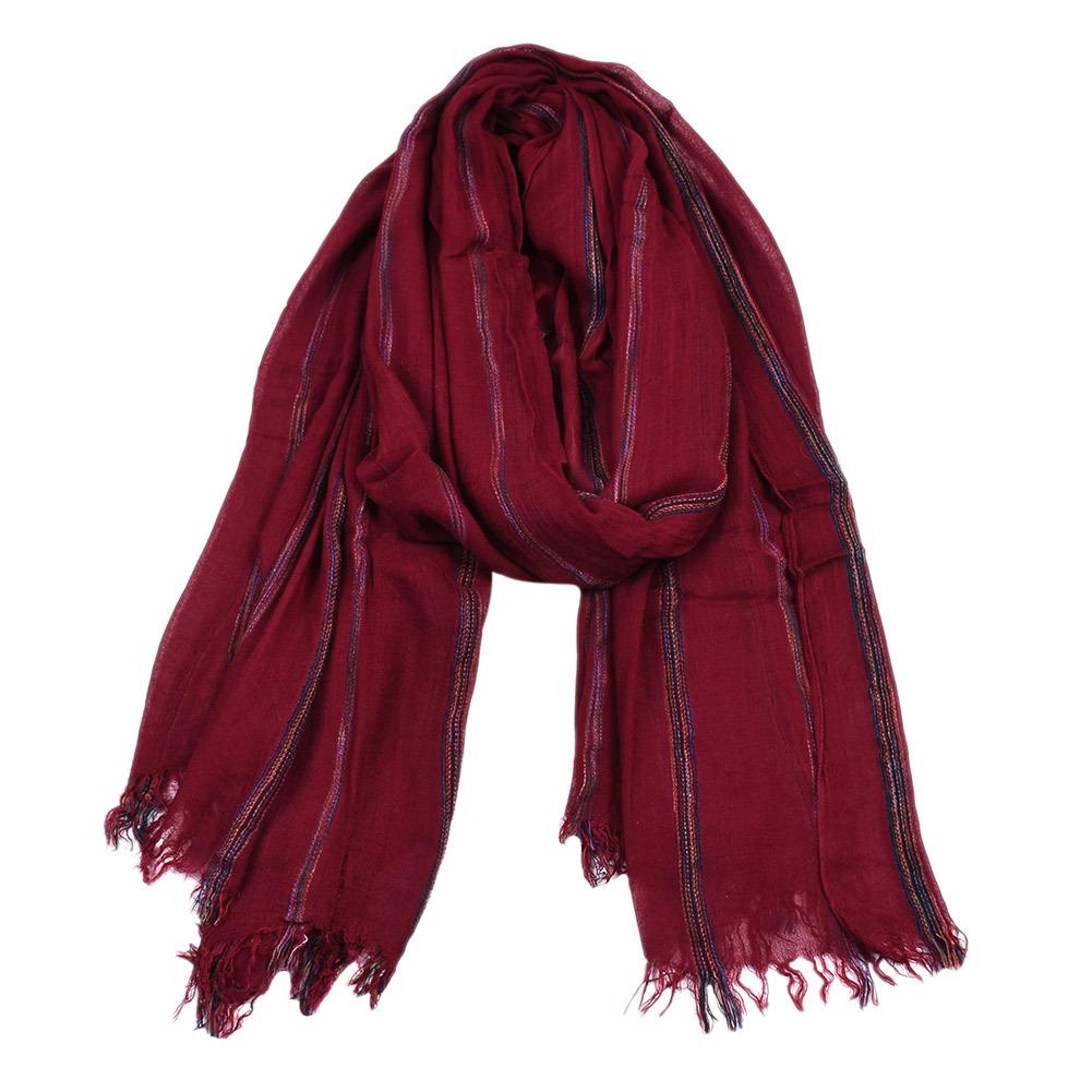 Cotton Linen Fashion Striped Men Scarf Autumn Winter Warm Scarves Short Tassel Bufanda Male Accessories Pashmina Shawl