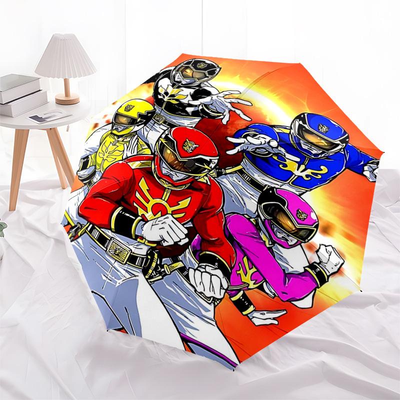 

1pc Power Rangers Automatic Opening Folding Umbrella with 8-Bone Iron Frame, Portable for Outdoor Use, Travel, Daily Life, and Gift Giving.T063