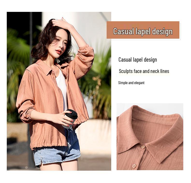 Women's Plus Size Short Summer Jacket - Breathable Sun Protection for Middle-Aged Moms, 2025 Fashion