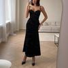 Robe Sexy Épaisse Brillant Européenne et Américaine pour Femme avec Design à Bretelles