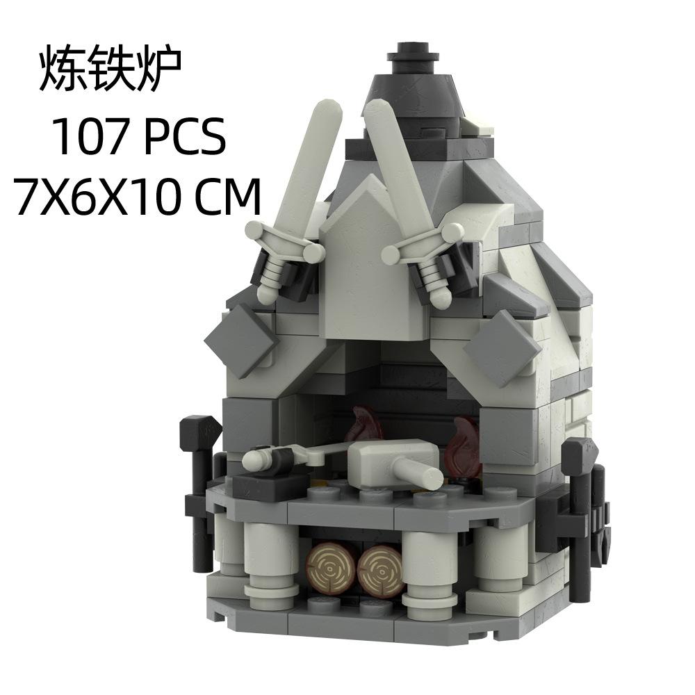 Lion Fortress Castle Modular Wall Tower Corner Medieval Military Soldier Figure Scene Ornament