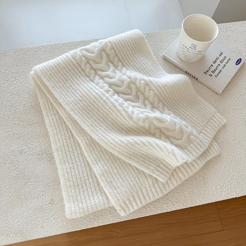 Knitted Fried Dough Twists Scarf for Female and Male Thick Warm Shawl for Student Lovers