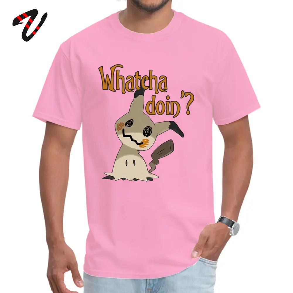 Slim Fit Men TShirt Whatcha doin Mimikyu Casual T Shirt Greyhound Short Sleeve Casual Tops Tees ONeck Wholesale Tshirt Funny