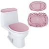 2Pcs/Set Solid Color Toilet Seat Cover Thickened Soft Touch Toilet Lid Cover Dustproof Universal Tank Lid Cover Home Bathroom