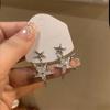 Zircon Geometry Five-Pointed Star Exquisite Stud Earrings for Women New Trendy Creativity Design Rings Zircon Gift Daily Wear
