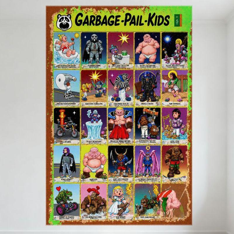 

Garbage Pail Kids 5x4 Grid Retro Cartoon Metal Tin Sign Vintage Whimsical Grotesque Characters Wall Decor for Home Bar Man Cave 20x30cm（7.8x11.8inch）