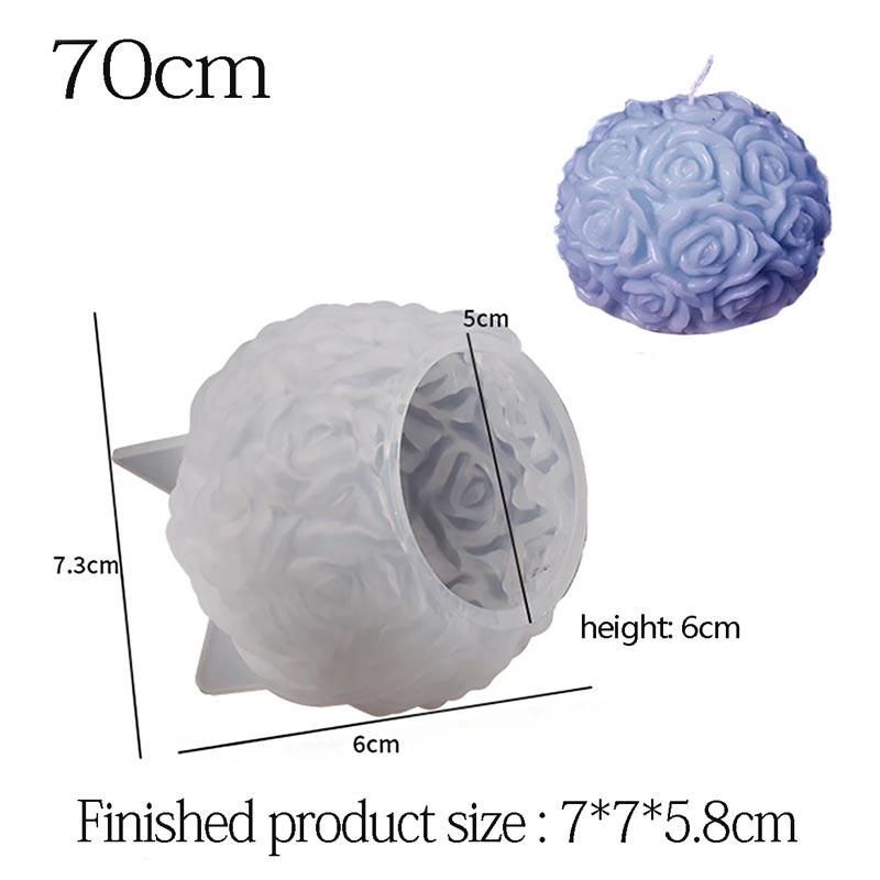 3D Rose Ball Candle Resin Silicone Mold Valentine's Day Casting , Creative Elegant Flower Candle Holder Suitable For DIY Can