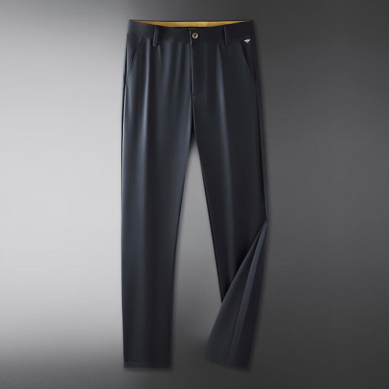 Dibinzai Men s Plus Size Wrinkle-Free Four-Way Stretch Casual Business Pants 48